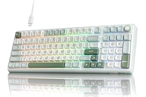 RK ROYAL KLUDGE R98 Pro Gaming Keyboard, 96% Wired Mechanical Keyboard Creamy RGB with Number Pad and Volume Knob, Gasket Mount, MDA Profile US Layout PBT Keycaps, Hot Swap Pre-lubed Tactile Switch