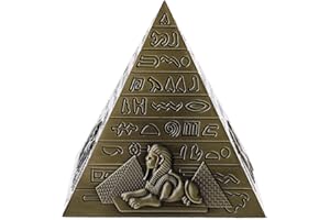 Fenteer Pirámide Egipcia Estatua Adorno Muebles para El Hogar Dormitorio Estantería Decoración - Bronce, 10 x 10cm