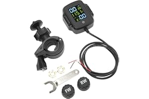 BROLEO USB-Lade-Moto-TPMS, Dauerhafte Leistung, DC 12 V, Reifendrucküberwachungssystem, Stabiles Signal, Professionell, mit Display für Motorräder