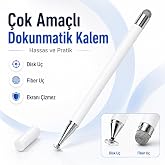 Sneezy Samsung Galaxy Tab A11 X130 İle Uyumlu &Ccedil;ift U&ccedil;lu Dokunmatik Kalem Disk Fiber U&ccedil;