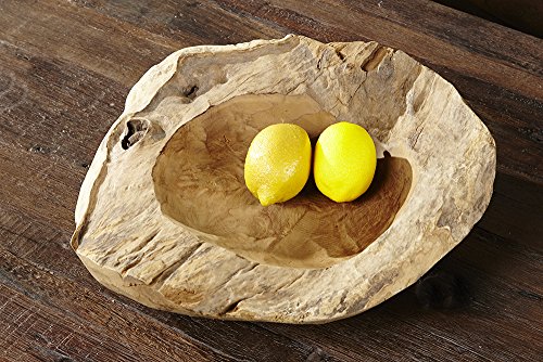 Exklusive Teak Holz Schale 30cm NATURE ROOT massives Wurzelholz natur - 2