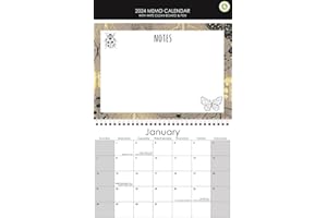 SIXSTORE 2024 Illustrated Memo Calendar with Write on, Write Off Pen, Multicoloured (Mini Bugs)