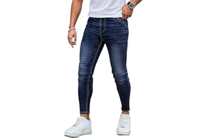 GINGTTO Jeans Uomo Pantaloni Skinny Elastico Pantalone Slim Fit Stretch Aderenti Denim Pants