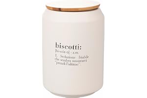 Villa d'Este Home Tivoli Biscottiera 1,7 l in ceramica, coperchio in bambù, Victionary