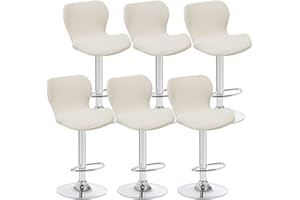 AQIGR Fundas de Sillas Elásticas de Bar,Juegos de 2/4/6 Cubiertas de Taburetes de Bar Universal Ajustable,Extraíbles y Lavables Fundas Protectora de Taburete de Cocina Giratorio con Respaldo