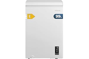 Cecotec Congelador Horizontal 99L Bolero CoolMarket Chest 99P White E. Cesta con Asas, Control Electrónico LED, UltraContact D-Cool, Dual Function, Puerta ZeroG (80º-30º), Fast Freezing, Compacto