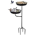 Giyiprpi Bird Bath Feeder Water Station Standing Bird Bath Garden for Wild Birds Water Bath for Birds Free Standing Garden Bird Feeder Bird Bath Bowl (A)