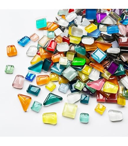 Mosaïque de Cristal Colorée Mosaique Loisir Creatif Adulte Mosaïque Loisirs Créatifs Convient pour les Cadres Photo les Tasses pots de Fleurs Bricolage Décoration Intérieure etc(200g Environ160pièces