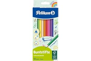 Pelikan® Kredki Trójkątne | Zestaw 12 Kolorów | Grube | Odporne na Złamania | Miękka Kreska | Trójkątne | Lepsza Kontrola | Do Rysowania i Kolorowania | Trwałe i Solidne | Dla Dzieci i Dorosłych