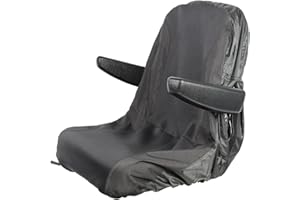 Mulcort Housse de Siège, Housse de siège de Tracteur imperméable avec 2 Poches de Rangement, pour Tondeuse autoportée(Taille M, Noir)