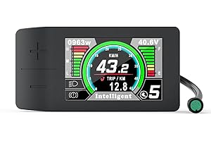 Varstrom 500C Anzeige für BAFANG Mittelmotor - Ebike Anzeige für BBS02B, BBS-HD, BBS01B Elektrofahrräder Mittel Motor, für E-Bike Umrüst-Set mit UART-Protokoll - 5-Polige weibliche Stecker