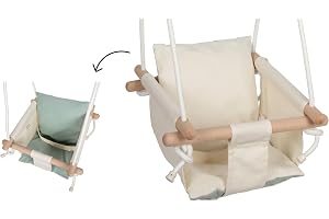 liten fotbeige babygunga med avtagbar vändbar kudde och längdjusterbar rem för spädbarn och små barn från 12 månader, 12800