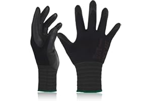 DEX FIT Gants de travail FN330, Adaptation 3D Confortable et Extensible, Agrippants, Revêtement en Mousse de Nitrile Durable, Smart Touch, Fins et Légers, Lavables