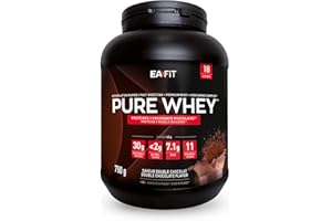 Proteine Whey Pure Whey EAFIT, 750g, Proteine in Polvere del Siero del Latte, Gusto Doppio Cioccolato, Aminoacidi ed Enzimi Digestivi, Proteine Massa Muscolare, Assimilazione Rapida, Whey Protein