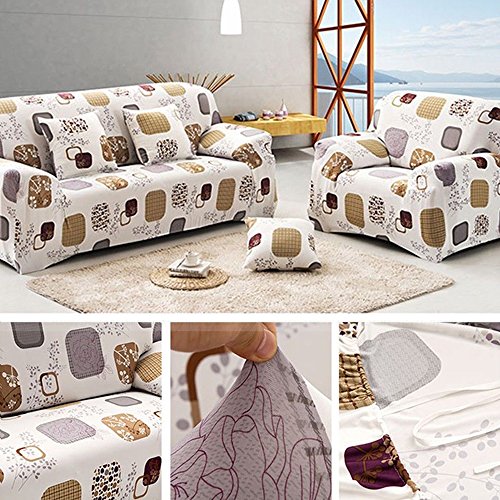 3 Sizter Sofabezug Sesselbezug Sofahussen Sofaabdeckung Anti-slip strips Elastisch Verfügbar Blumen-Muster - 2