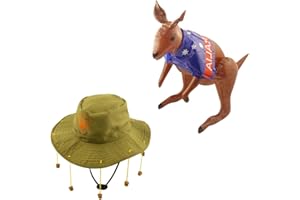 Wicked Fun® Adult Australian Cork Hat & Inflatable Kangaroo Aussie Australia Fancy Dress Kit