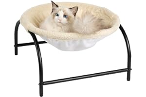 JUNSPOW Amaca invernale per gatti, 43 × 43 × 24 cm, traspirante e completamente lavabile, letto autoportante per gatti, cani di piccola taglia, facile da montare, utilizzabile in interni ed esterni,