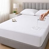 Vionel Home 100% Cotton, Full Edge Fitted Liquid Proof, Single, Double Baby Bed Protective Bed Sheet Mattress Mattress Mattress Mattress Mattress Mattress Mattress (White, 60x120)