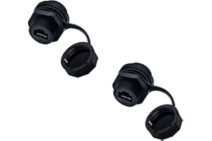 YIOVVOM Accoppiatore RJ45 schermato industriale a doppio pannello, da femmina a femmina, connettore impermeabile combinato con connettori di rete a cappuccio, connettore Cat5/5e/6 8P8C, copertura impermeabile