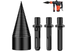 CDIYTOOL Fendeuse de bûches, perceuse robuste, vis cône conducteur feu, fendeuse visseuse à cône, bois de chauffage, outil de coupe avec tige hexagonale, queue carrée, tige ronde (32MM)