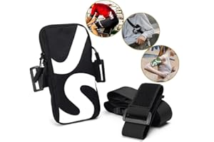 Jiaer Sentai Joggen Armband Armtasche, Handy Sportarmband Armband, Freizeit Hüfttasche, Brusttasche, Doppel Reißverschluss Handytasche Laufen für iPhone 12 Pro Max, Galaxy S20, Huawei, 7.0" Schwarz