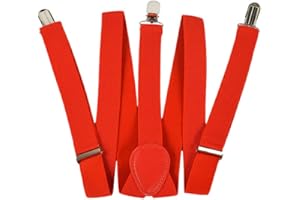 szaerfa Correas multicolores en forma de Y Clips fuertes elásticos ajustables Mujeres Hombres Tirantes, 1 pulgada / 2.5 cm de ancho, 37 pulgadas / 94 cm de largo