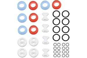 LIYANHU 48-Piece Universal Faucet Repair Kit with Ceramic Disc Valves & Silicone Seals｜1/2-Turn Leak Fix for Kitchen/Bathroom Sink Mixers
