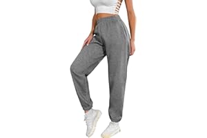 heekpek Pantalon Jogging Femme en Coton Sport Yoga et Fitness en Hiver Élastique Taille Haute Pants avec Poche Pantalon de Training