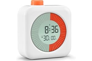 ‎EOOCOO Eoocoo Minutnik,Timer Kuchenny,Visual Analog Timer z alarmem, odliczaniem, 60 minut Analogowy timer, odliczanie do minutnika kuchennego, narzędzie do zarządzania czasem dla dzieci i dorosłych, biały