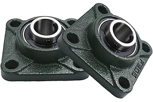 Othmro Lot de 2 Palier en Alliage de Zinc et Acier, ID 25mm, Longueur 95mm, Hauteur 95mm, Palier à Bride UCF205, Antirouille, Palier à Bloc Flottant pour Locomotives, Aérospatiale, Métallurgie