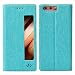 Produktbild Huawei P10 Plus Hülle, Feitenn Premium Ledertasche Mit Schlaf Und Aufwachen Funktion Standfunktion Schutzhülle PU Ledertasche Window View Hochwertige Smart Flip Cover Handyschutz Für Huawei P10 Plus Blau