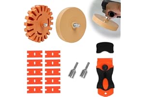 ROTKUSZ 2pcs Gomma da Cancellare, Lame Rimozione Colla, Gomma da Cancellare per Auto - Disco per Cancellare per Un'efficace Rimozione dell'adesivo e Rimozione Adesivi con Adattatore (100 mm + 88 mm)