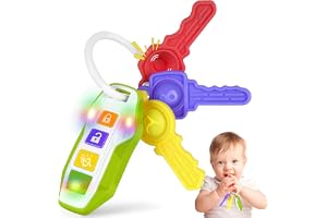 WixbFyn Bilnycklar Leksak för Baby med Musik och Ljus, Reseleksak 3+