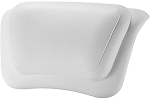 Koelaa Cuscino da Bagno, Impermeabile, con Ventose Antiscivolo, Cuscino Vasca Impermeabile, Ergonomico, per Vasca da Bagno, Spa, Supporto per Collo e Testa - Bianco