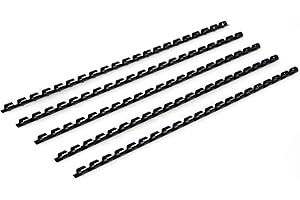 RAYSON Plastic Binding Combs, 21 Ring 20-Sheets (80gsm 20lb) Capacity, 6mm Black A4 Comb Binder Spines, Pack of 100