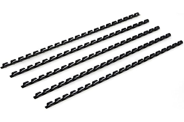 RAYSON Peignes de Reliure en Plastique, Capacité de Reliure de 40 Feuilles, 21 Anneaux, 8 mm, Noir, Paquet de 100
