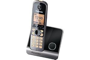Panasonic Digital Cordless Phone with Call Blocking, Arabic language support, 1 Handset, UAE Certified - KX-TG6711UE1 (Black)