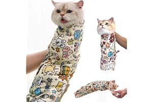 LIFECOSM Cat Grooming Wrap,Cat Grooming Bag,Self-Adherent, Anti-Bite, Anti-Scratch,Anti-Escape Calming Wrap for Medicine,Cat Nail Clipping Cleaning Grooming Restraint Wrap, Pet Storage Bag.