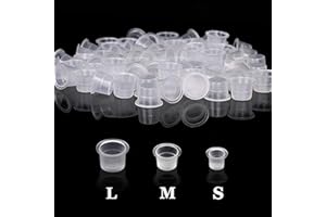 ‎LEAYOKA Tattoo Farbkappen Cups - LEAYOKA 300 Stück Mixed Size Tattoo Ink Cups Einweg Pigment Ink Caps Kunststoff Farbbehälter für Tattoo Ink Tattoo Zubehör