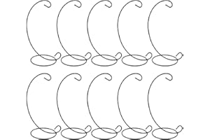 Zoegneer Supporti in metallo a forma di L Supporto in ferro da appendere per palline di Natale, supporto per fiori e telaio in ferro per appendere vetro globo aria pianta terrario (10 pezzi)