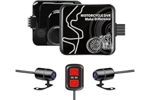 VSYSTO Dashcam Moto, WiFi Caméra de Moto, HD 1080P Caméra Avant et arrière, 130 ° Caméra de Sport Camera Velo étanche, Vision Nocturne, WDR, Capteur G