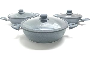 CasseseShop Tris Tegami Pentole con 2 Manici Bavaria (Grigio)