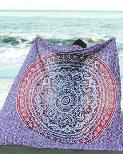 Jaipur Große Ombre Mandala Tapisserie, böhmische Bedding Königin, Hippie-Tapisserien, Indian Wandbehang, Boho Picknick Decke, Gypsy Dorm Room Decor - 4