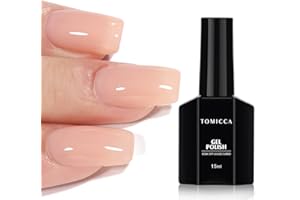 TOMICCA Gel Nail Polish Translucent Jelly Soak-Off Polish for Home French Manicure 15ML, Pink, White