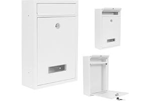 Rapid Teck® Briefkasten Weiß Stahl vezinkt mit Rostschutz Lackierung Namensschild, abschließbarer Wandbriefkasten Postkasten