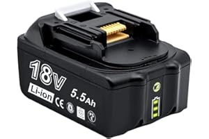AKKOPOWER Replacement Battery 18V 5500mAh Li-Ion Battery Compatible with BL1850 BL1815 BL1830 BL1840 18V 5.5Ah Battery with LED Indicator