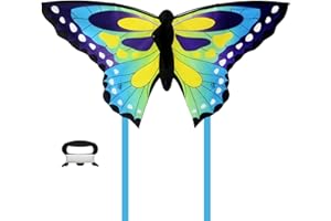 GOEDEKE Butterfly Kite-140x75cm Butterfly Kite for Kids and Adults,kites for adults Beach and Summer Outdoor Toy with 100 meters Flying Line and Spool,Kite for Beach Trip & Park & Family Activities