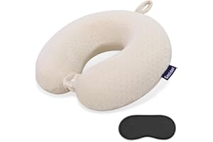 Gosider Memory Foam Nackenkissen Komfortables Reise Nackenkissen Hals und Kopf Unterstützung Leichtes tragbares Flugzeug Reise Kissen zum Schlafen, Reisen, Auto, Zug, Bus und Heimgebrauch Beige