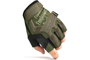 FREE SOLDIER Gants de moto, Gants de sports de plein air demi-doigts Protection des articulations dures pour scooter de motocross Escalade Chasse Paintball Gants tactiques