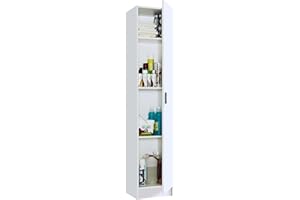 HABITDESIGN 13Casa - Kawai A1 - Armadio multiuso. Dim: 37x37x180 h cm. Col: Bianco. Mat: Melamina.